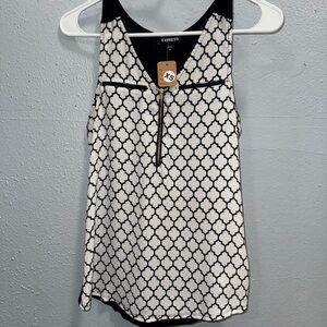 Express Graphic Black and White Sleeveless Tank Top